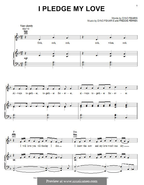 I Pledge My Love (Peaches and Herb): Para vocais e piano (ou Guitarra) by Dino Fekaris, Freddie Perren