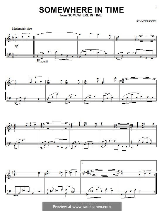 Somewhere in Time: Para Piano by John Barry