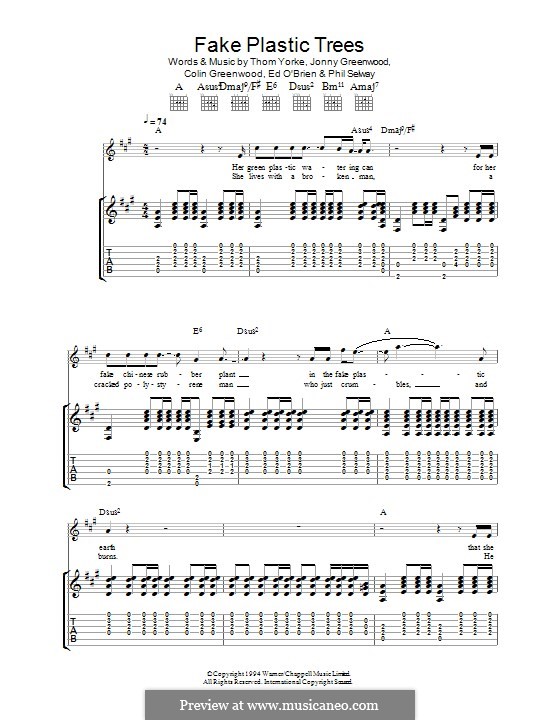 Fake Plastic Trees (Radiohead) por C. Greenwood, E. O'Brien, Jonny