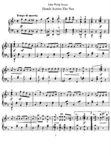 Hands Across the Sea: Para Piano by John Philip Sousa