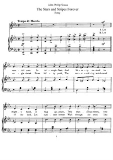 Stars and Stripes Forever : Para vocais e piano by John Philip Sousa