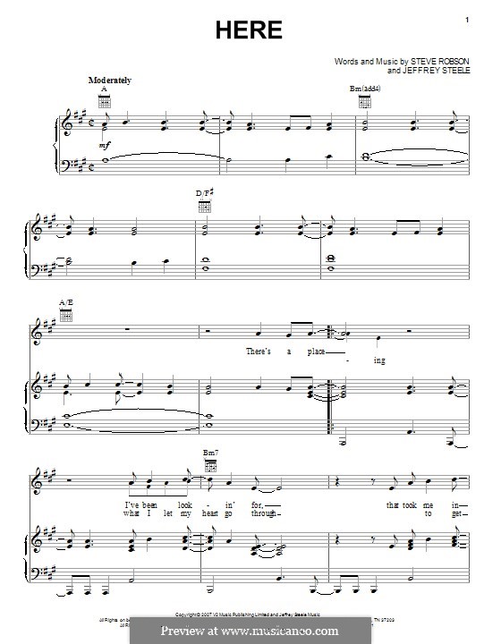 Here (Rascal Flatts): Here (Rascal Flatts) by Jeffrey Steele, Steve Robson