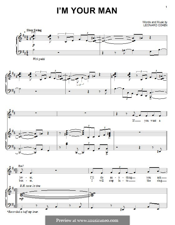 I'm Your Man: Para vocais e piano by Leonard Cohen