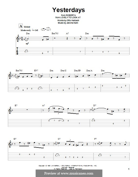 Yesterdays: Para guitarra com guia by Jerome Kern