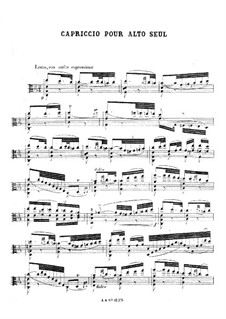 Hommage à Paganini. Capriccio for Viola Solo, Op.55: Hommage à Paganini. Capriccio for Viola Solo by Henri Vieuxtemps