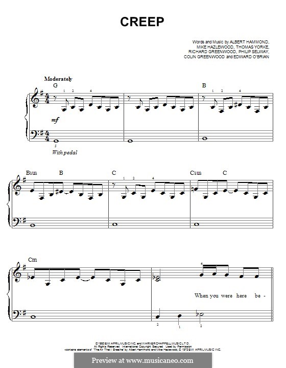 Creep (Radiohead): Para Piano by Albert Hammond, Colin Greenwood, Ed O'Brien, Jonny Greenwood, Mike Hazelwood, Phil Selway, Thomas Yorke