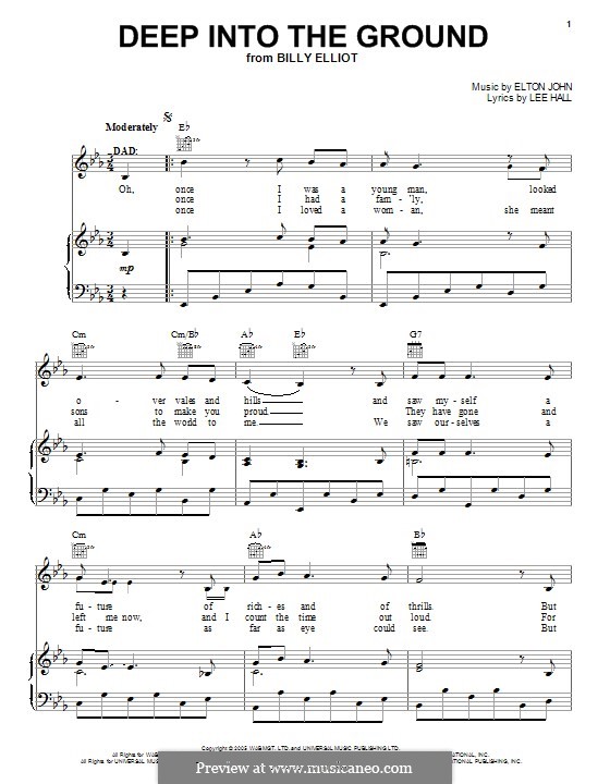 Deep Into the Ground: Para vocais e piano (ou Guitarra) by Elton John