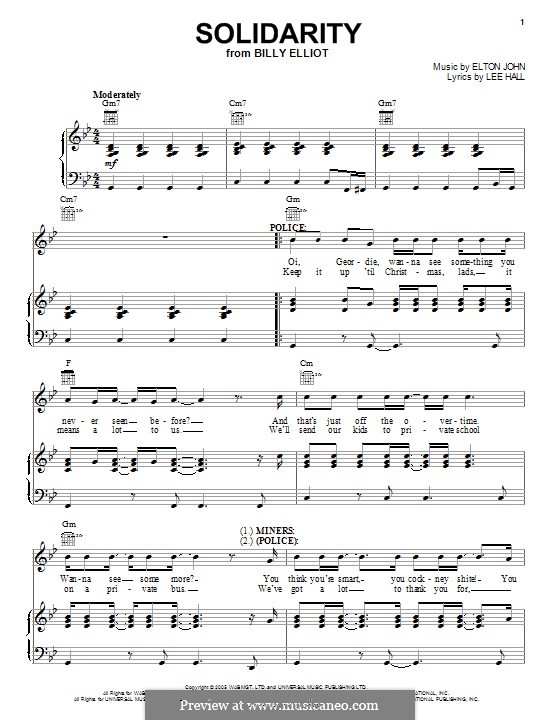 Solidarity: Para vocais e piano (ou Guitarra) by Elton John