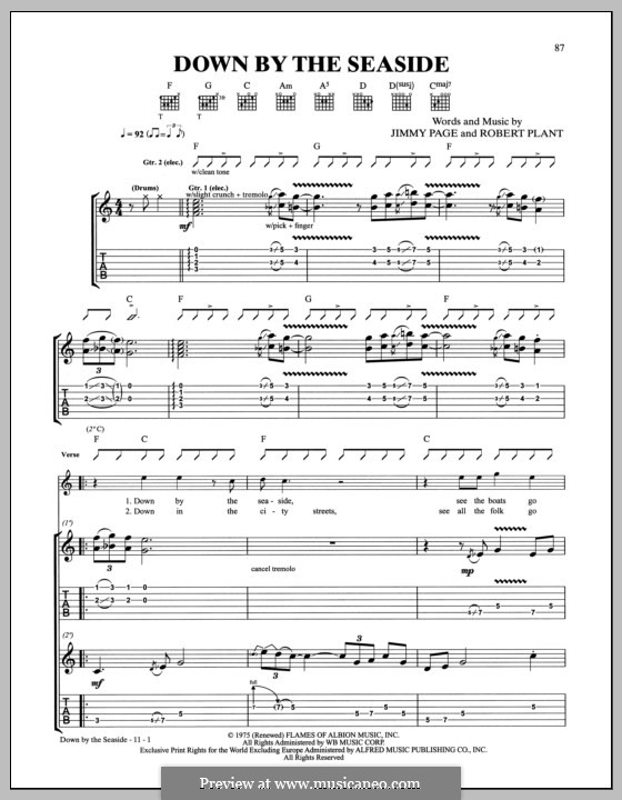 Down By The Seaside (Led Zeppelin): Down By The Seaside (Led Zeppelin) by Jimmy Page, Robert Plant