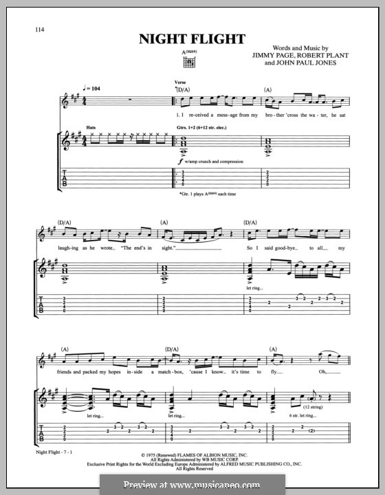 Night Flight (Led Zeppelin): Night Flight (Led Zeppelin) by John Paul Jones, Jimmy Page, Robert Plant