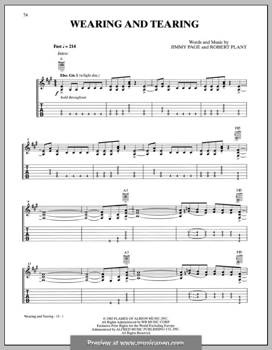 Wearing And Tearing (Led Zeppelin): Wearing And Tearing (Led Zeppelin) by Jimmy Page, Robert Plant