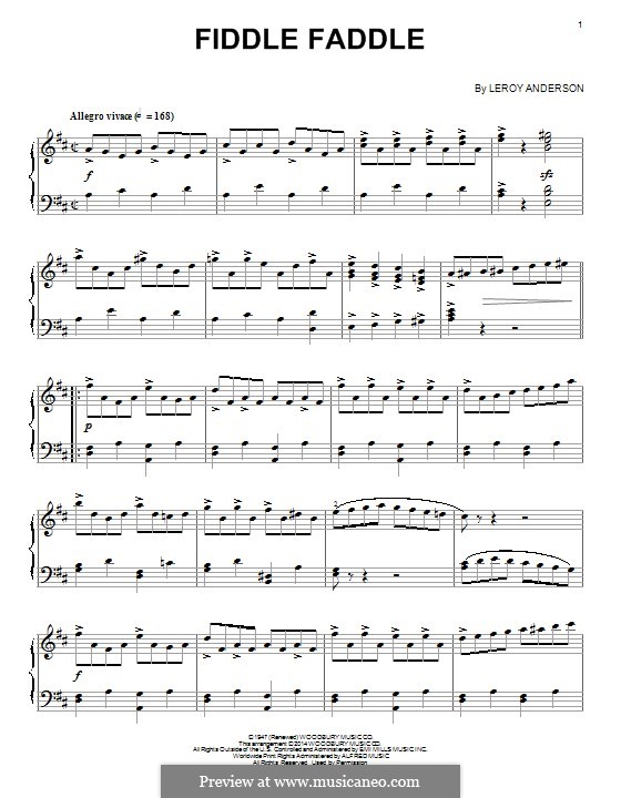Fiddle Faddle: Para Piano by Leroy Anderson