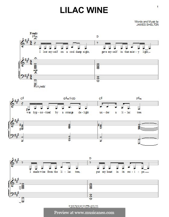 Lilac Wine (Katie Melua): Para vocais e piano by James Shelton