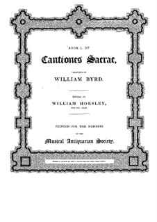 Cantiones Sacrae: No.1-15 by William Byrd