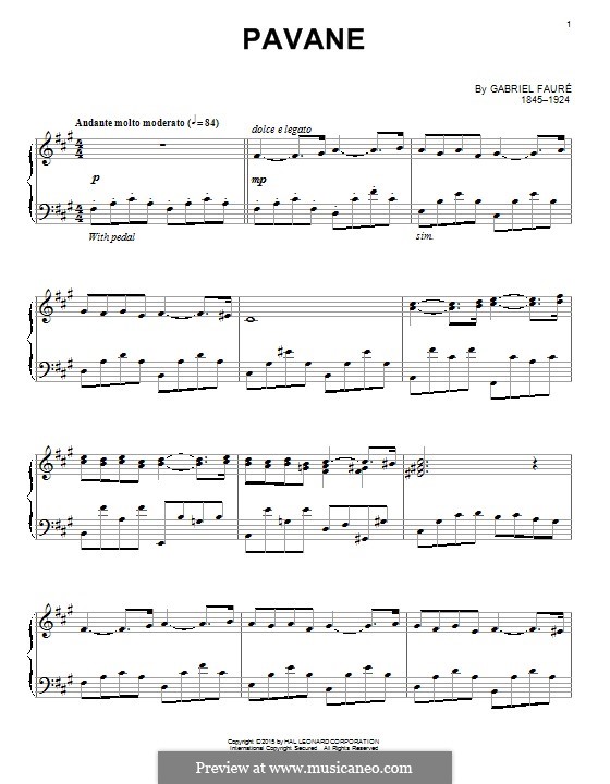 Pavane, Op.50: Para Piano by Gabriel Fauré