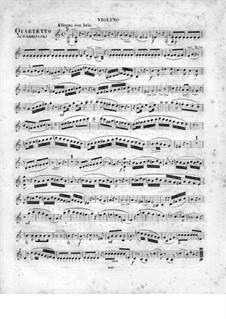 Quartet for Flute and Strings No.2 in C Major, Op.95: parte do violino by Johann Wilhelm Gabrielski