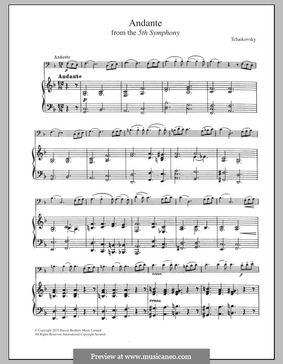 Movement II: Arranjo para violoncelo e piano by Pyotr Tchaikovsky
