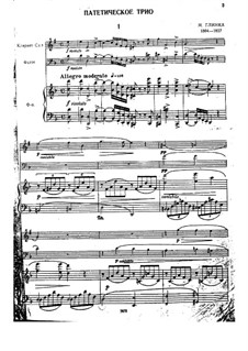 Pathetic Trio in D Minor: For clarinet, bassoon and piano – full score by Mikhail Glinka