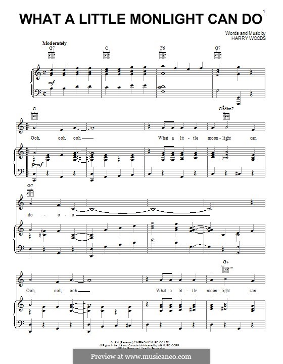 What a Little Moonlight Can Do: Para vocais e piano (ou Guitarra) by Harry Woods