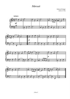 Menuet: Para Piano by Johann Krieger