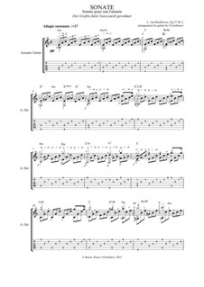 Movement I: For guitar witn tab (Theme) by Ludwig van Beethoven