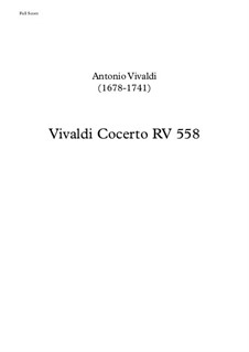 Concerto for Violin and Orchestra in C Major, RV 558: Movement I. Allegro molto, for quartet guitars by Antonio Vivaldi