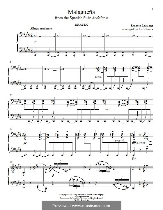 Malaguena: Para Piano by Ernesto Lecuona