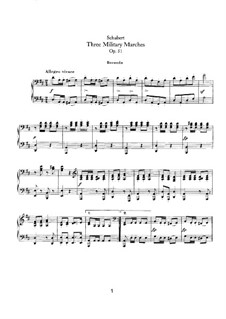 Three Marches Militaires for Piano Four Hands, D.733 Op.51: set completo by Franz Schubert