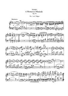 Six Musical Moments, D.780 Op.94: Para Piano by Franz Schubert