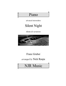 Piano version: For intermediate piano (theme and variations) by Franz Xaver Gruber