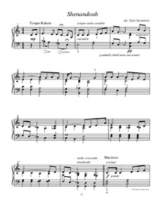 Shenandoah: Para Piano by folklore