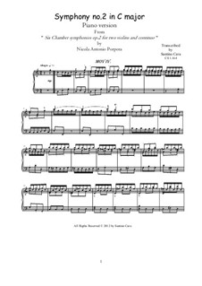 Symphony No.2 in C, Op.2: Movement IV. Allegro, piano version by Nicola Porpora