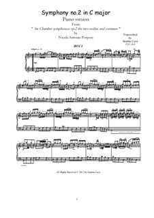 Symphony No.2 in C, Op.2: Piano version by Nicola Porpora