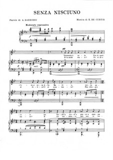 Senza nisciuno: Para vocais e piano by Ernesto de Curtis