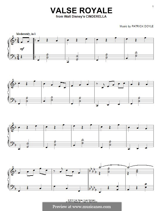 Valse Royale (from Walt Disney's Cinderella): Para Piano by Patrick Doyle