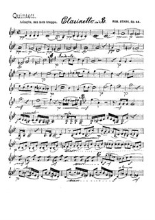 Quintet for Winds, Op.44: parte clarinete by Robert Stark