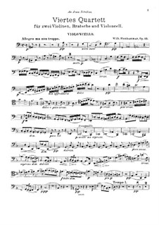 String Quartet No.4 in A Minor, Op.25: parte violoncelo by Wilhelm Stenhammar