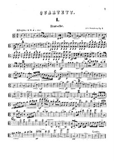 String Quartet in A Minor, Op.1: parte viola by Johan Svendsen