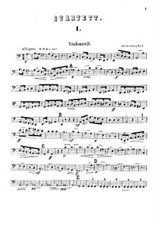 String Quartet in A Minor, Op.1: parte violoncelo by Johan Svendsen