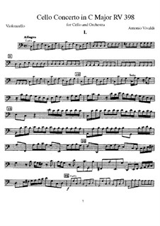 Concerto for Cello and Strings in C Major, RV 398: para violoncelo e piano - parte solo by Antonio Vivaldi