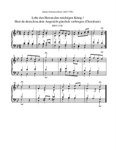 Lobe den Herren, den mächtigen König der Ehren, BWV 137: Choralsatz by Johann Sebastian Bach