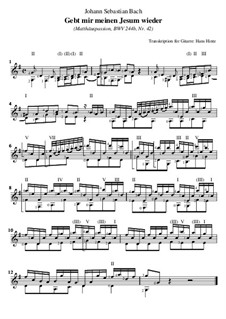 Part II: No.42 Gebt mir meinen Jesum wieder, für Gitarre by Johann Sebastian Bach