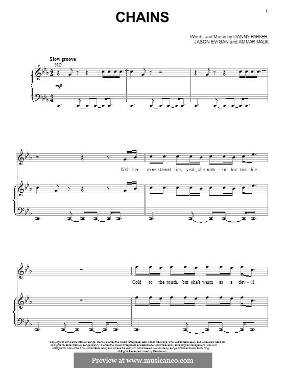Chains (Nick Jonas): Para vocais e piano (ou Guitarra) by Ammar Malik, Jason Evigan, Danny Parker