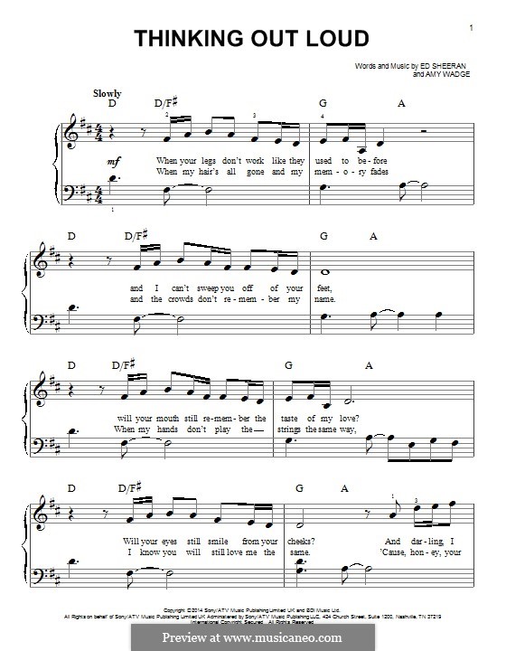 Thinking Out Loud: Para Piano by Ed Sheeran, Amy Wadge