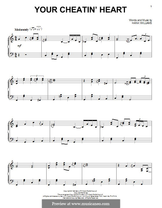 Your Cheatin' Heart: Para Piano by Hank Williams