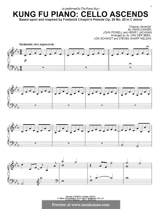 Kung Fu Piano: Cello Ascends (The Piano Guys): Para Piano by Hans Zimmer, Henry Jackman, John Powell