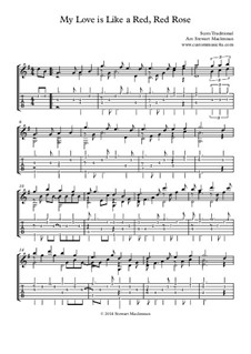 My Love is Like a Red, Red Rose: Para Guitarra by folklore