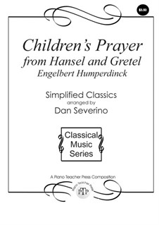 Hansel and Gretel: Children's Prayer, for piano by Engelbert Humperdinck