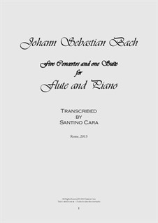 Five Concertos and One Suite, Book 2: para flauta e piano by Johann Sebastian Bach