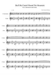 She'll Be Comin' 'Round the Mountain: para flauta e guitarra by folklore